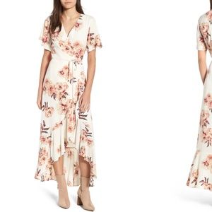 Leith Floral Maxi Wrap Dress